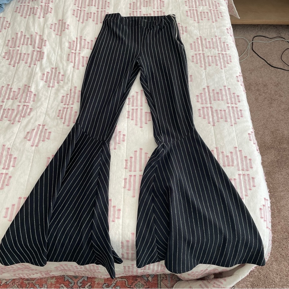 ASOS Bershka Pinstripe Bellbottom Pants